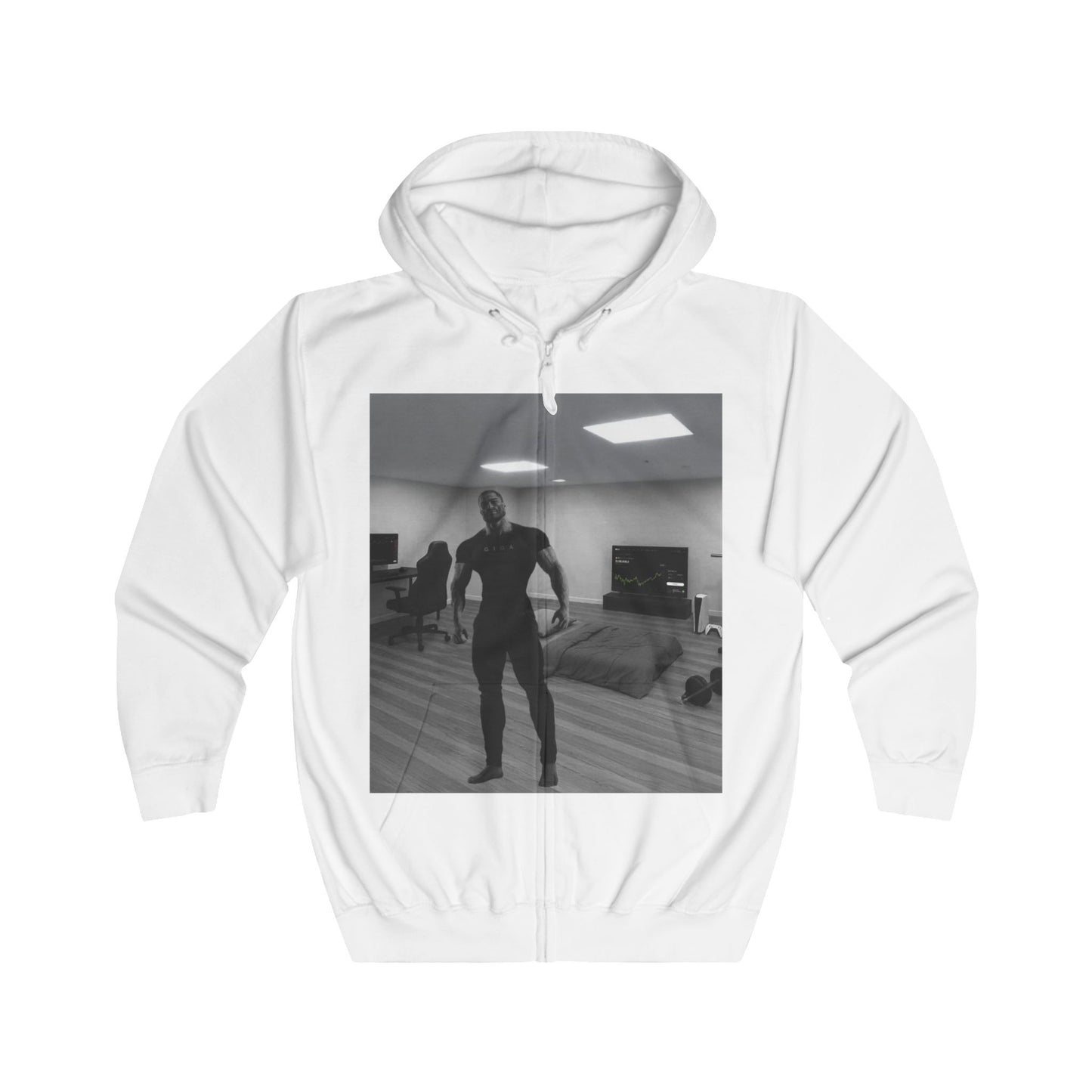 GIGA Unisex Full Zip Hoodie | Trendy Sweatshirt for Casual Outings, Gift for Friends, Gym Wear, Unique Fashion Statement