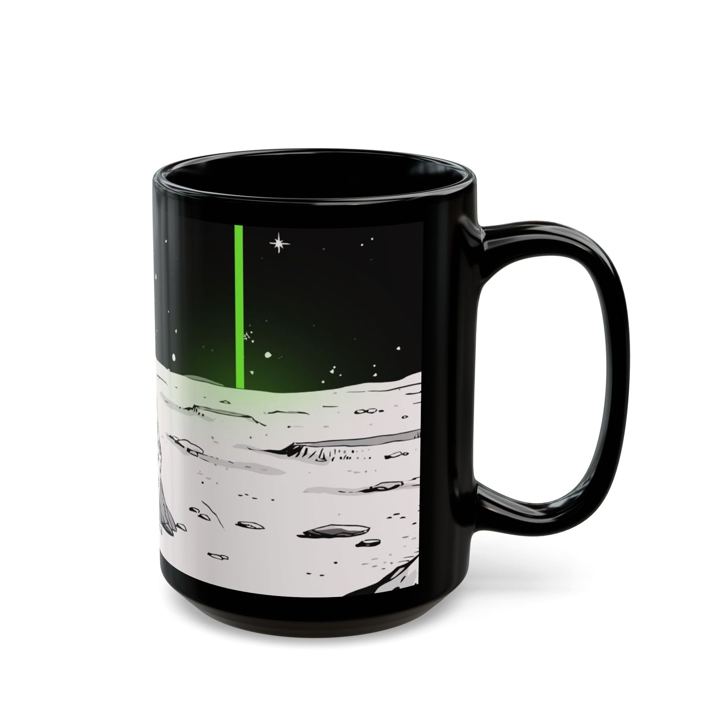 TROLL Cosmic Chill Black Mug - Alien Art, Gift for Sci-Fi Lovers, Space-Themed Coffee Cup, Unique Artwork, Inspirational Drinkware