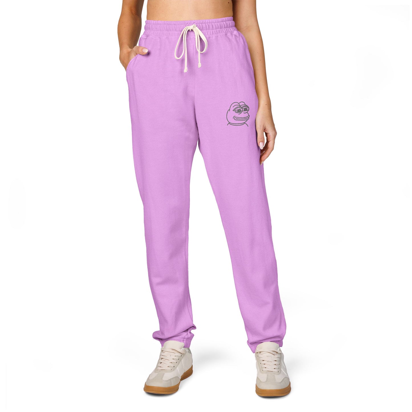 Pepe Cozy Garment-Dyed Fleece Sweatpants for Ultimate Relaxation, Lounge Pants, Relaxed Fit Joggers, Birthday Gift, Comfortable Homewear
