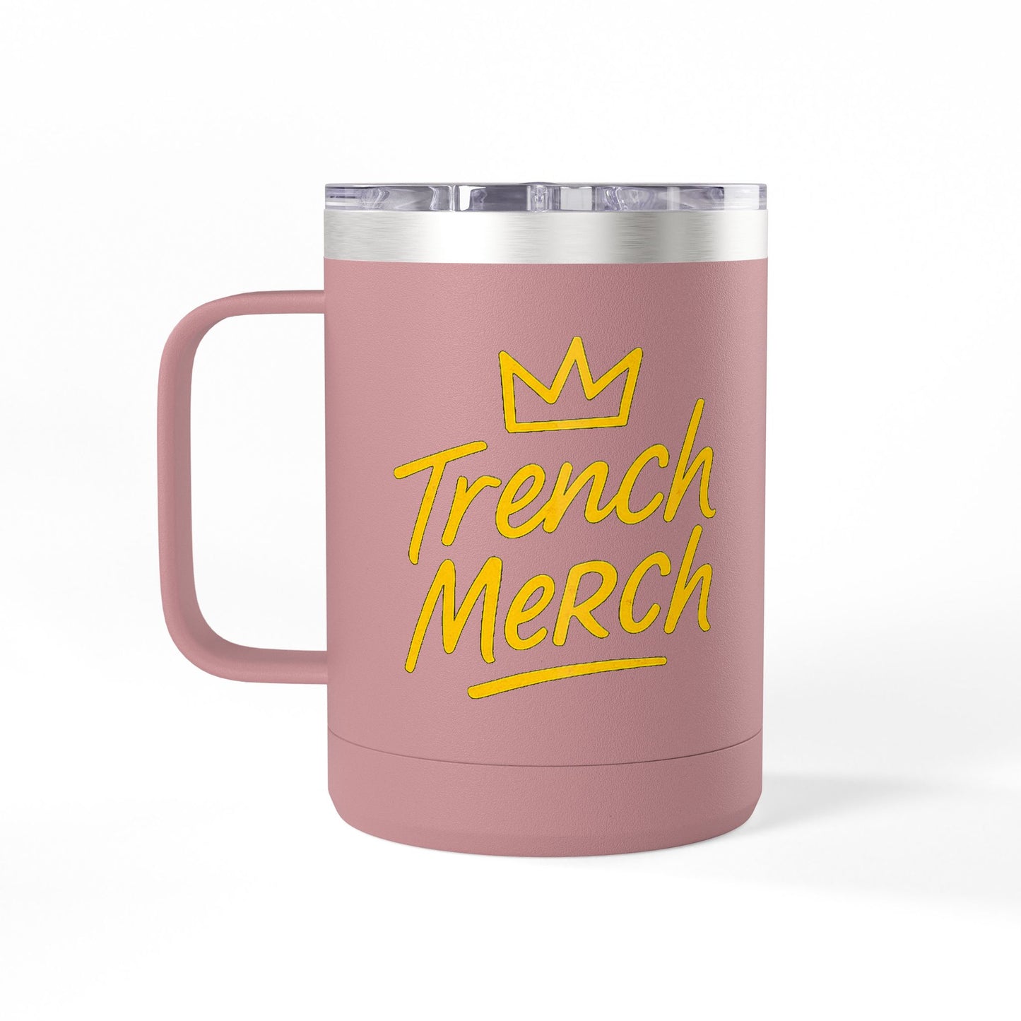 Trench Merch Crown Coffee Mug Tumbler, Perfect for Beach Lovers, Gifts for Friends, Summer Getaways, Adventure Travel, Crown Design