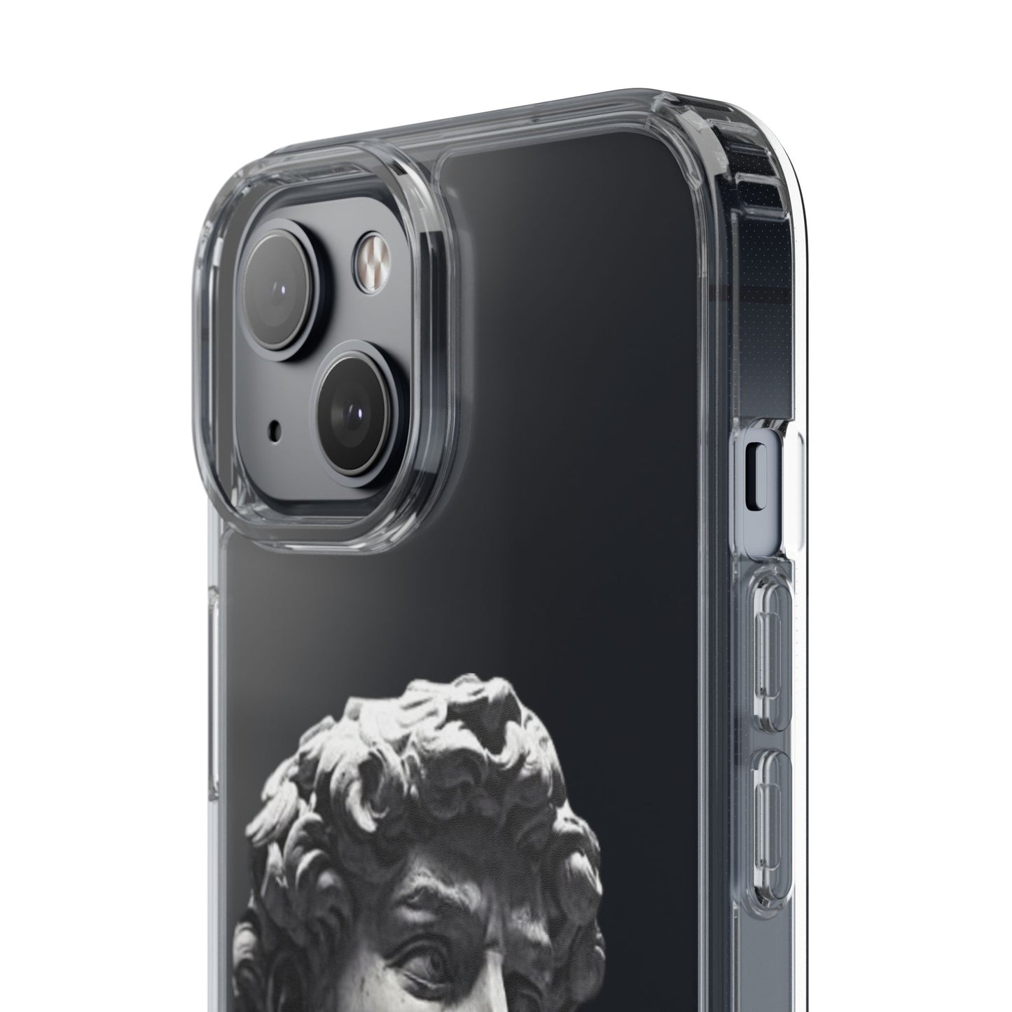 @ye Clear Phone Case with David Statue Design, Modern Phone Accessory for Art Lovers, Unique Gift, Customizable Compatible Soft Case