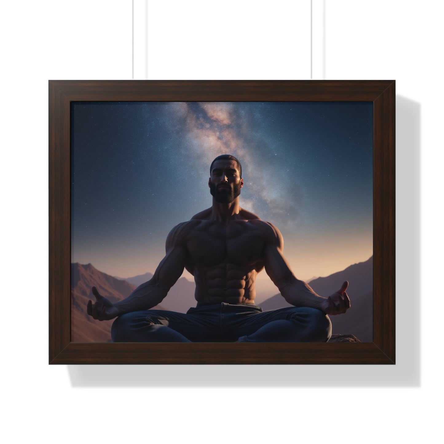 GIGA Meditation Framed Poster, Calm Art, Spiritual Wall Decor, Zen Home Decor, Fitness Motivation, Mindfulness Gift, Inspirational Art
