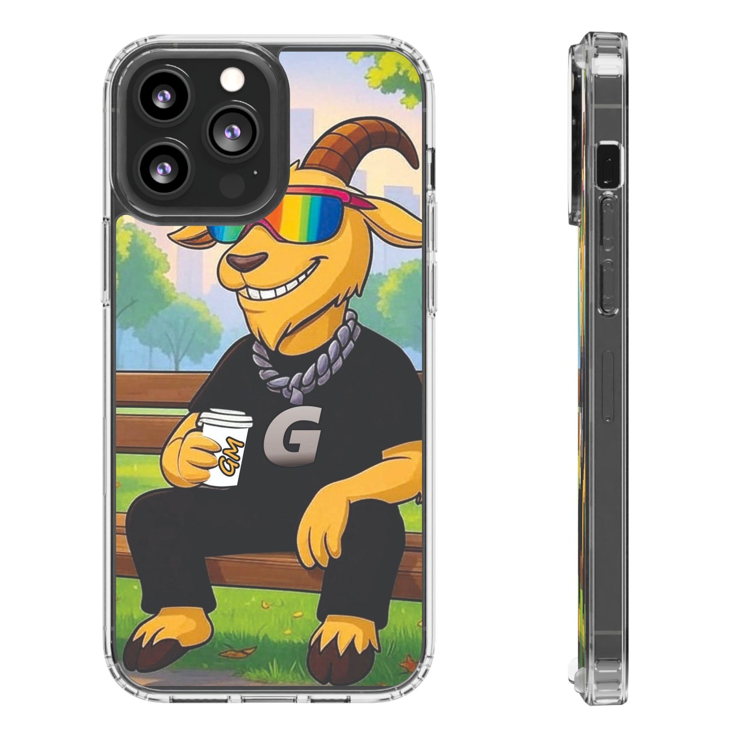 Vibrant Goat Clear Phone Case, Fun Smartphone Cover, Animal Lover Gift, Stylish Tech Accessory, Unique Phone Protection