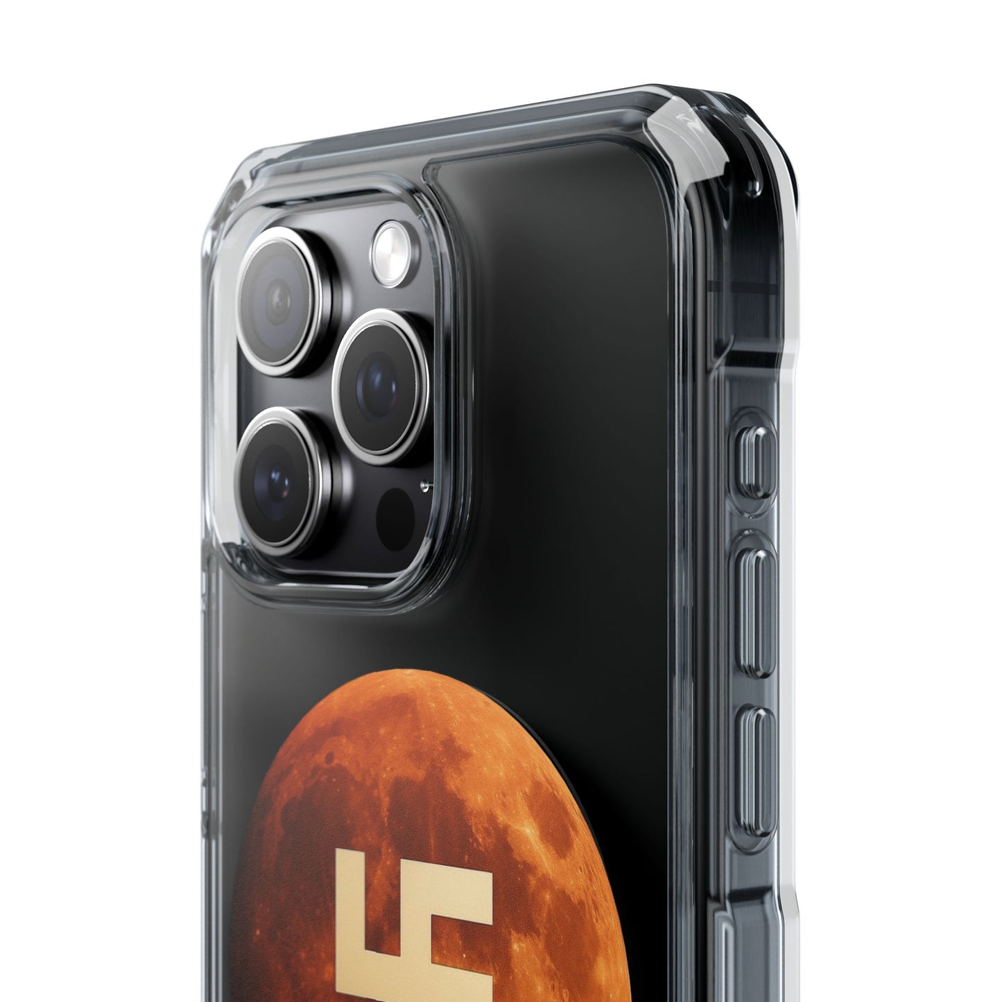Swasticoin Magnetic Phone Case with Lunar Design, Unique Phone Accessory, Shockproof Clear Case, Stylish Phone Cover, Gift for Tech Lovers