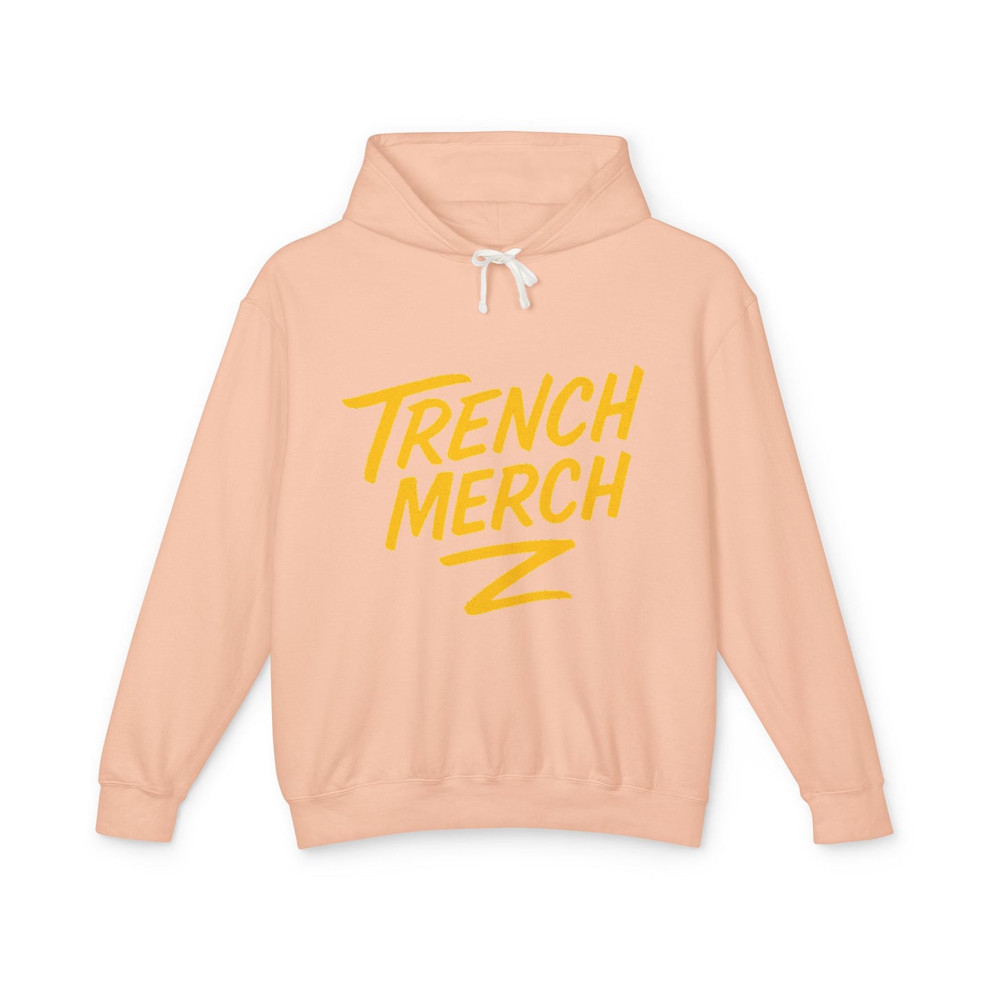 Trench Merch Unisex Lightweight Hooded Sweatshirt, Casual Streetwear, Spring Fashion, Gift for Friends, Layering Essential, Trendy Outfit