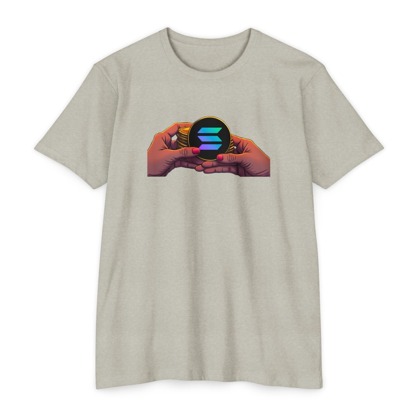 Solana Hands Unisex Jersey T-shirt, Graphic Tee, Trendy Apparel, Gift for Him/Her, Casual Wear, Perfect for Tech Lovers