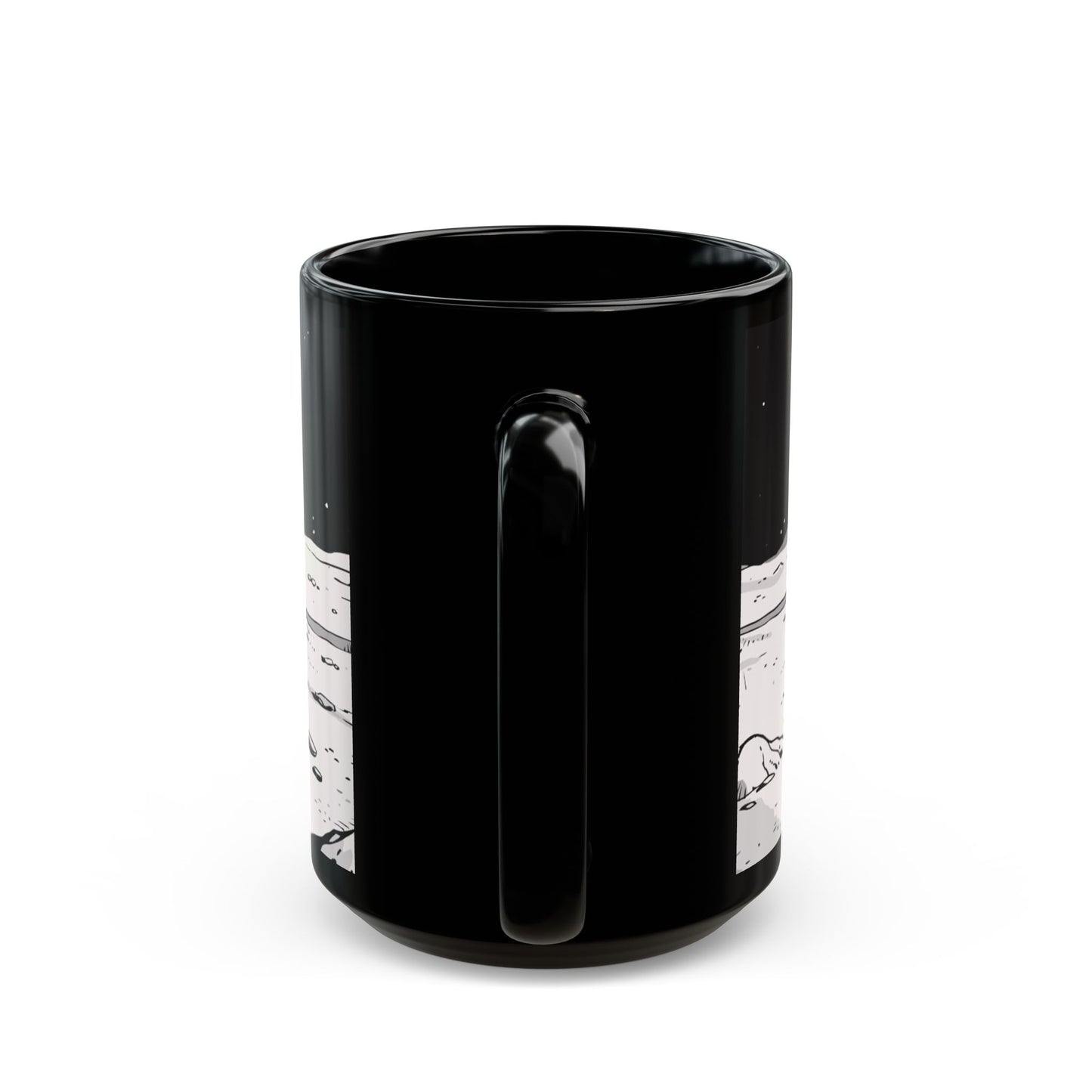 TROLL Cosmic Chill Black Mug - Alien Art, Gift for Sci-Fi Lovers, Space-Themed Coffee Cup, Unique Artwork, Inspirational Drinkware