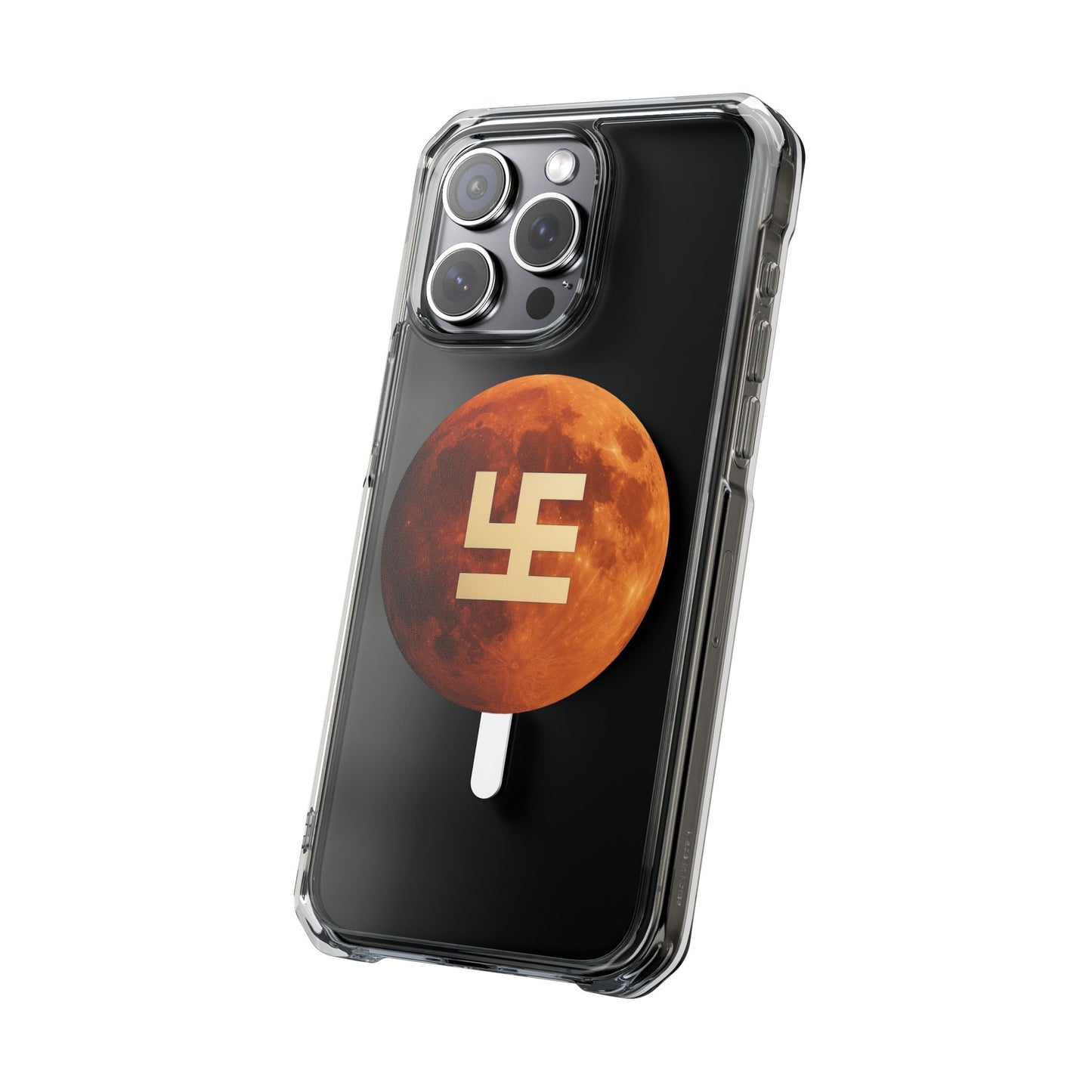 Swasticoin Magnetic Phone Case with Lunar Design, Unique Phone Accessory, Shockproof Clear Case, Stylish Phone Cover, Gift for Tech Lovers