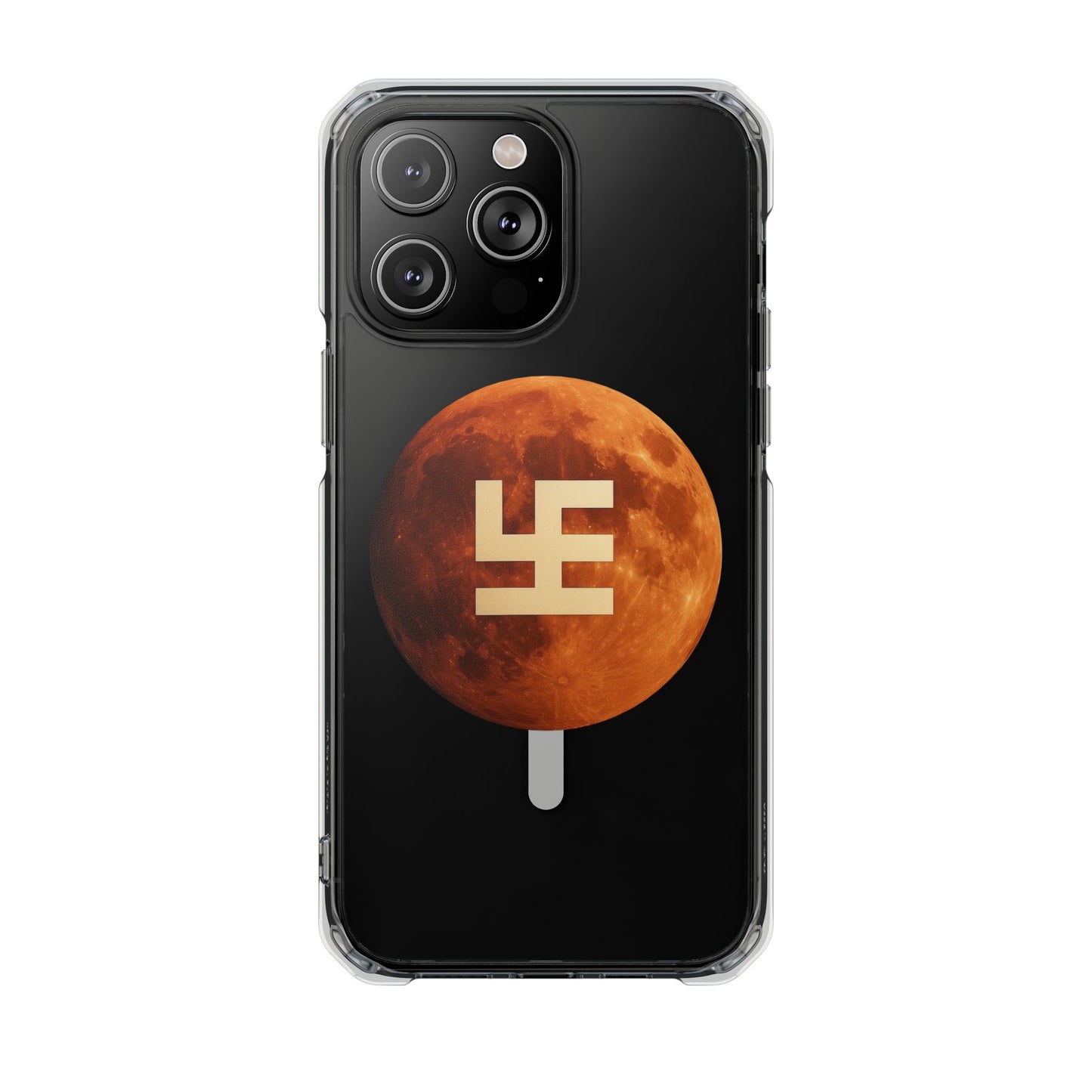 Swasticoin Magnetic Phone Case with Lunar Design, Unique Phone Accessory, Shockproof Clear Case, Stylish Phone Cover, Gift for Tech Lovers