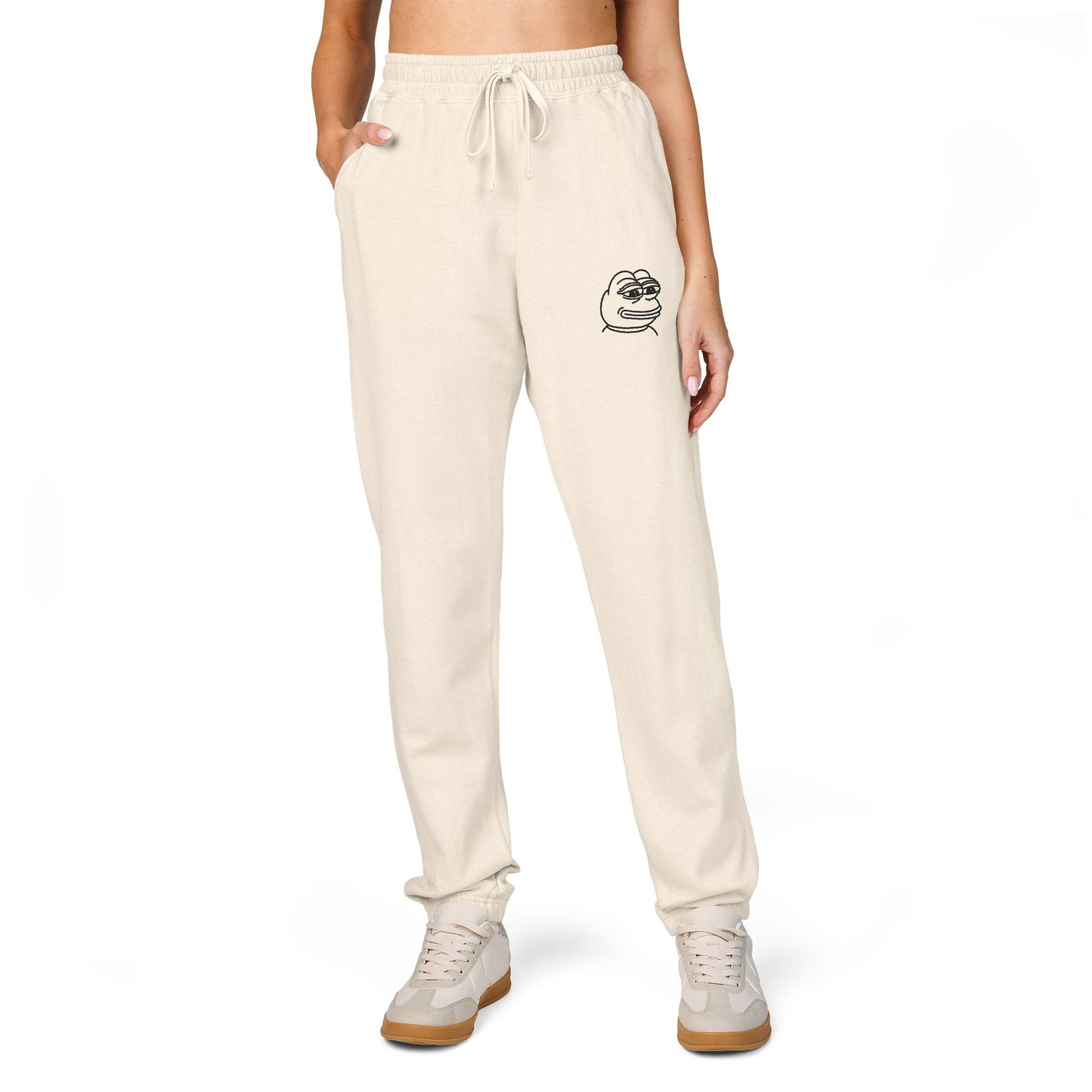 Pepe Cozy Garment-Dyed Fleece Sweatpants for Ultimate Relaxation, Lounge Pants, Relaxed Fit Joggers, Birthday Gift, Comfortable Homewear