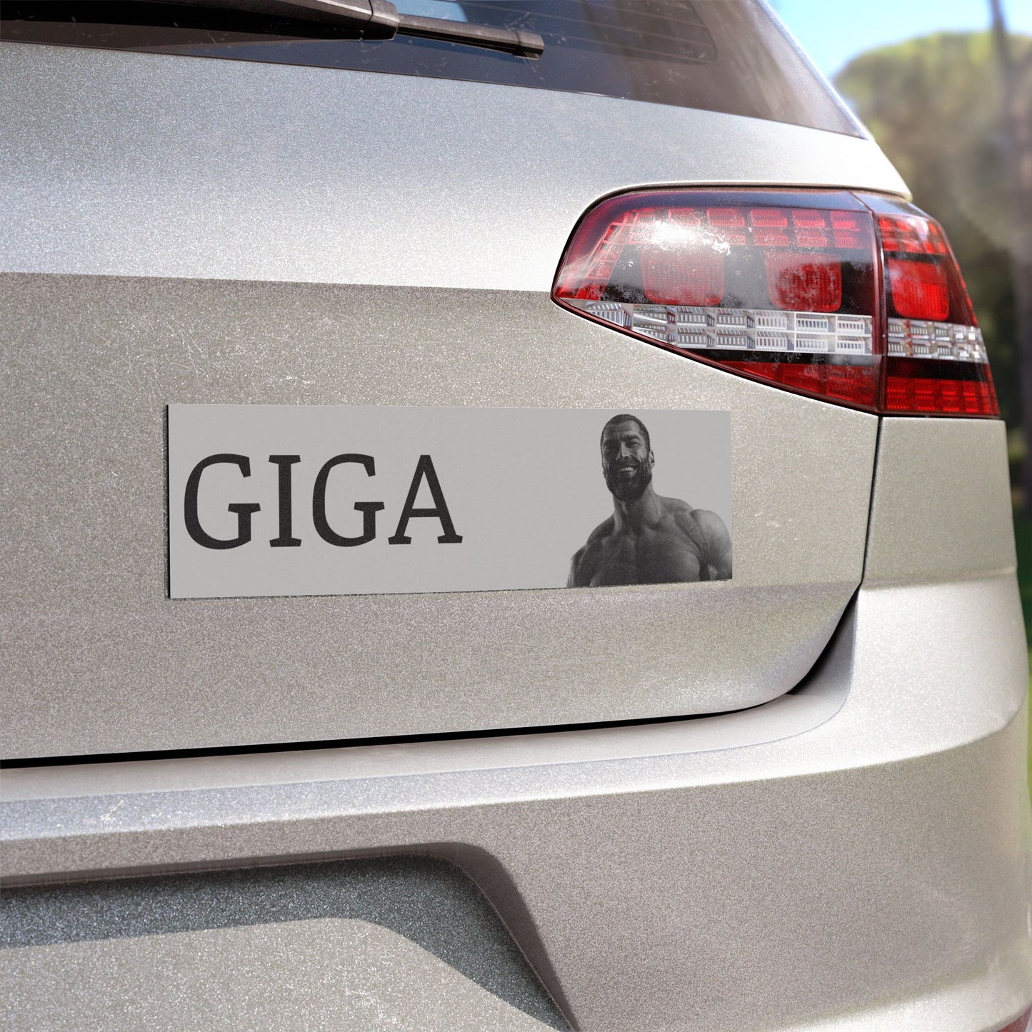 GIGA Car Magnet | Motivational Auto Accessory, Muscle Car Decor, Fitness Fan Gear, Workout Inspiration, Gifts for Him