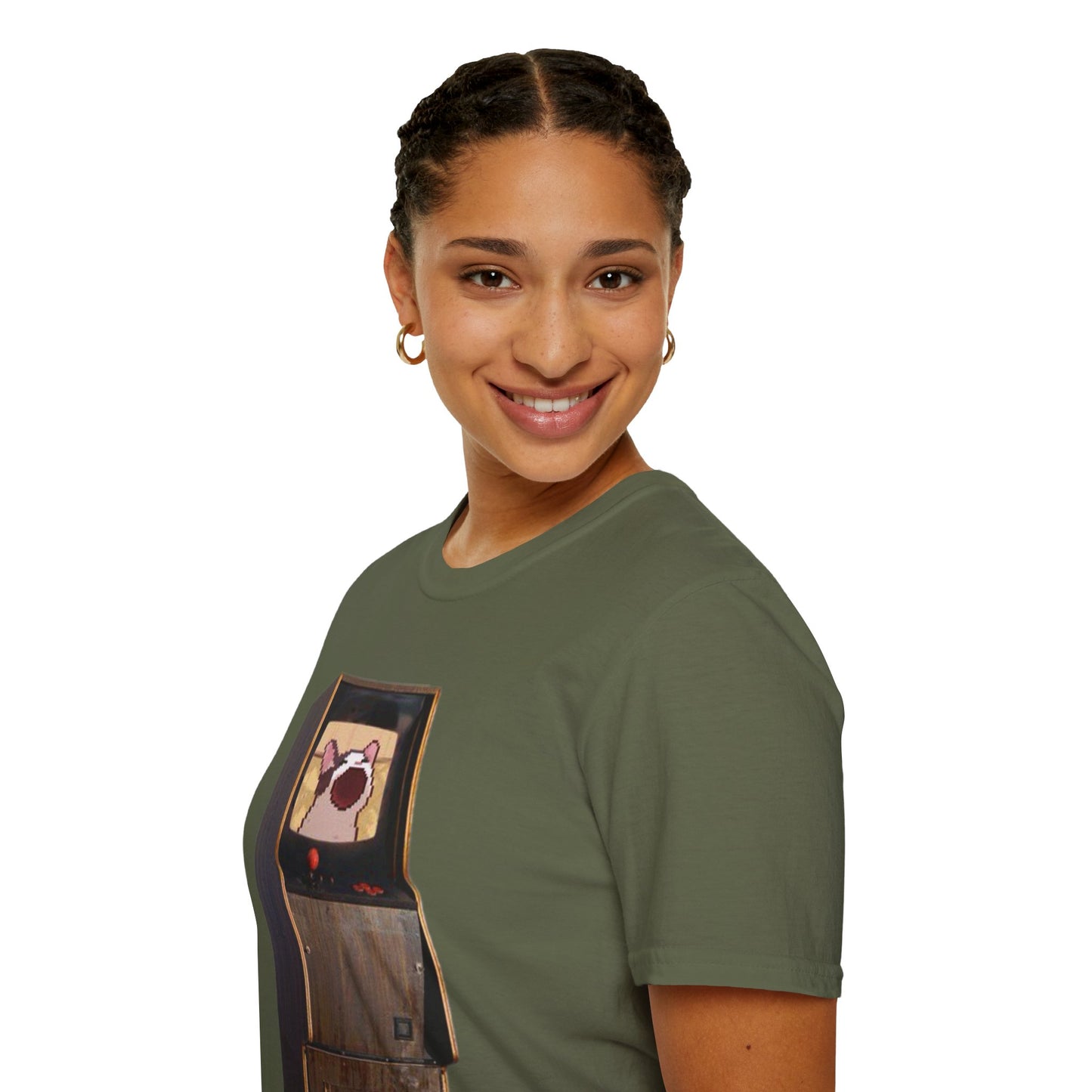 POPCAT Retro Arcade Unisex T-Shirt, Gamer Tee, Vintage Gaming Shirt, Gift for Gamers, Casual Wear