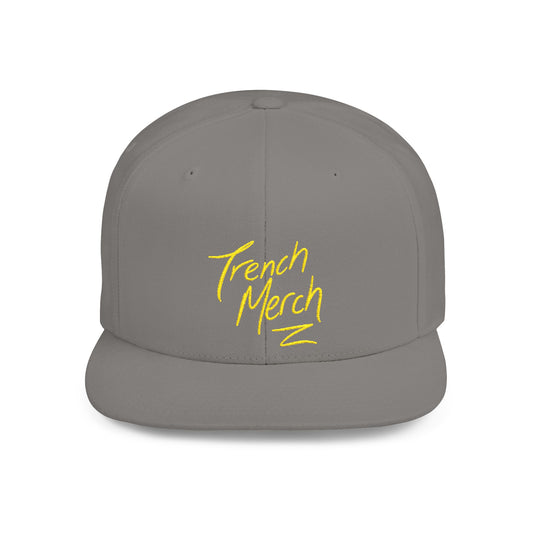 Trench Merch Trendy Flat Bill Snapback Hat, Cool Streetwear Cap for Casual Outings, Outdoor Events, Festivals, Unique Gift for Hip-Hop Fans