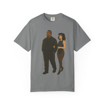 Ye & Bianca Graphic Tee, Trendy Unisex T-shirt, Cartoon Style, Streetwear, Gift for Music Lovers, Casual Fashion