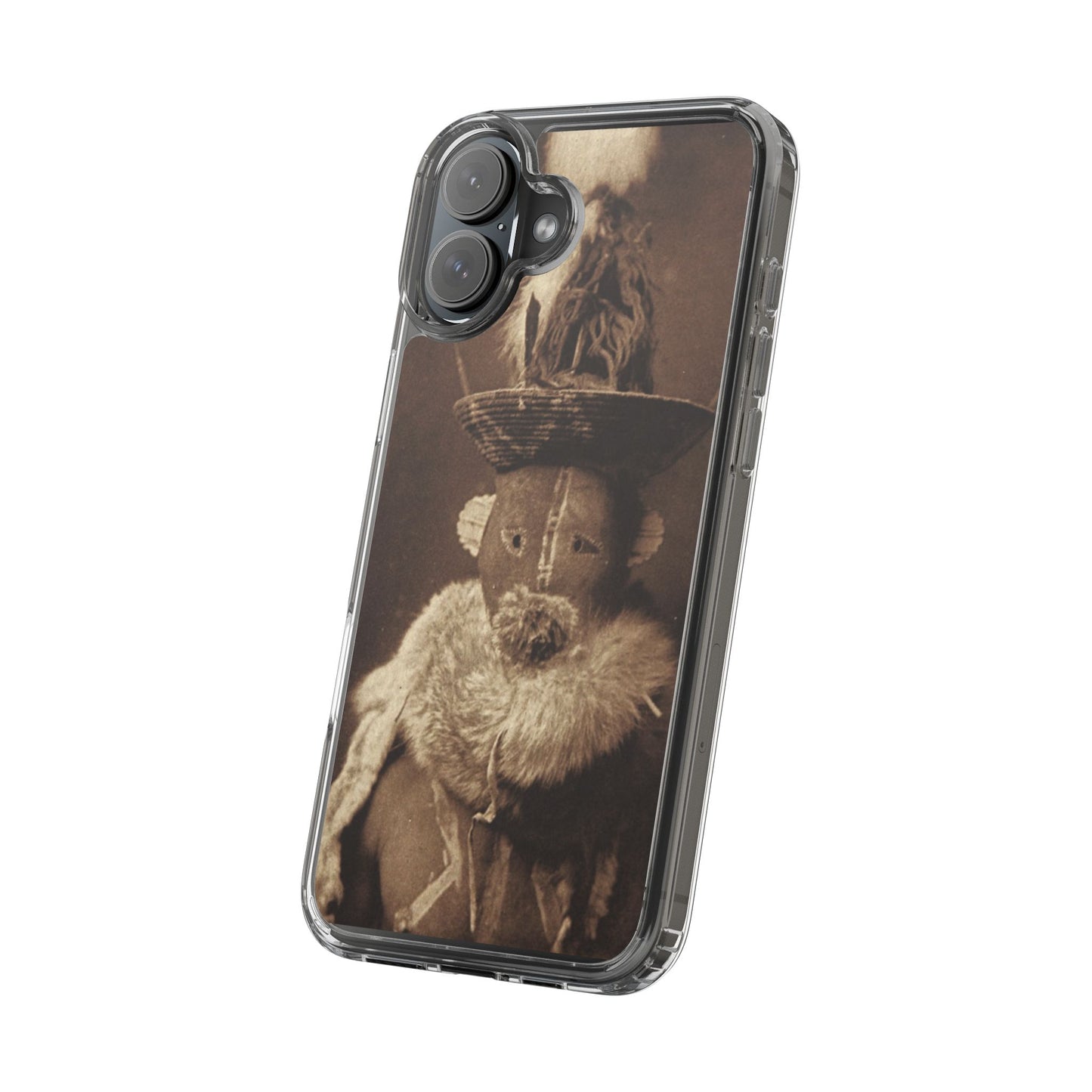 Yei Vintage Ethnic Clear Phone Case, Unique Phone Protector, Bohemian iPhone Case, Artistic Clear Cover, Cultural Phone Accessory