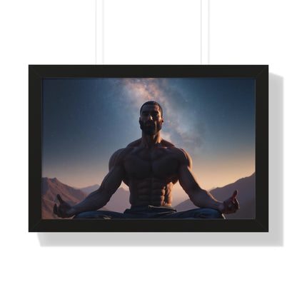 GIGA Meditation Framed Poster, Calm Art, Spiritual Wall Decor, Zen Home Decor, Fitness Motivation, Mindfulness Gift, Inspirational Art