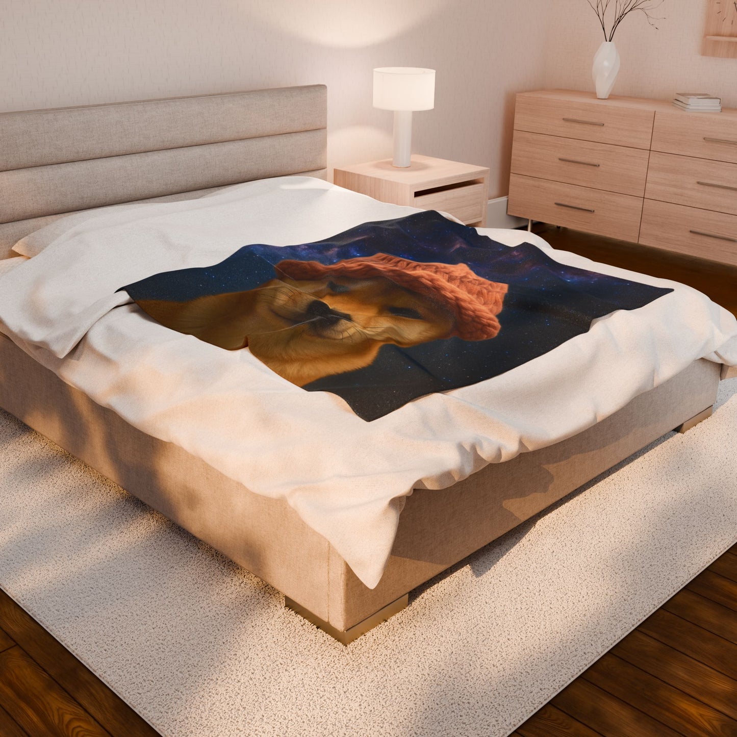 WIF Cozy Velveteen Plush Blanket with Fun Dog Design, Pet Lovers Gift, Home Decor, Unique Throw Blanket for All Occasions, Warm Throw