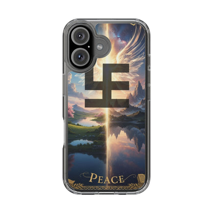 Swasticoin Peaceful Clear Phone Cases, Phone Accessories, Minimalist Design, Nature Lover Gifts, Transparent Phone Cover, Unique Art Case