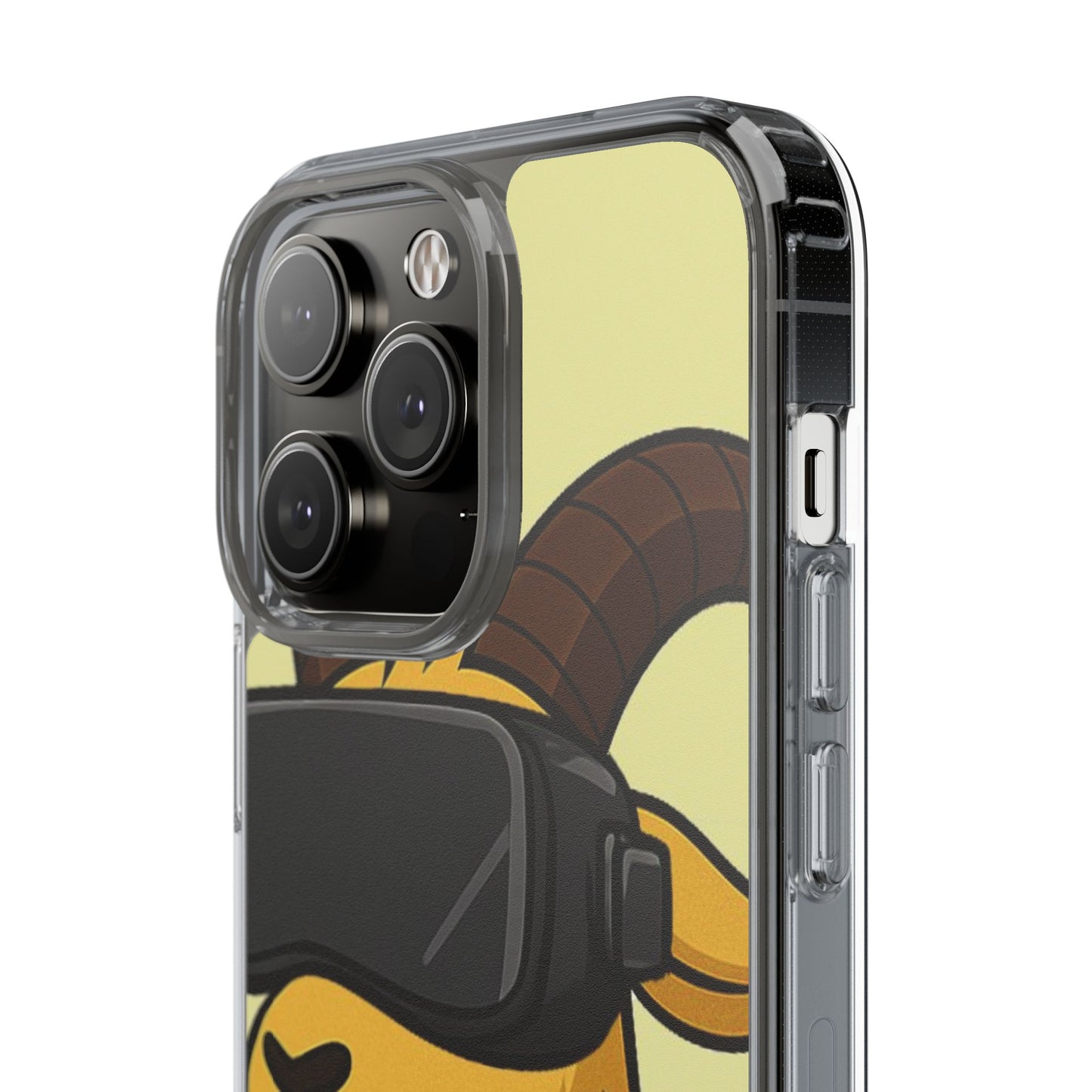 VR Goat Clear Case, Fun Phone Cover, Geeky Accessories, Gift for Gamers, Cute Animal Design, Customizable Phone Cases