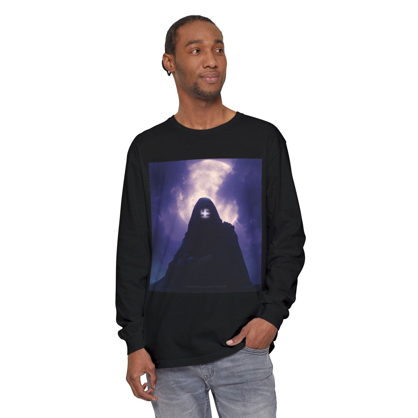 Swasticoin Mystical Mountain Long Sleeve T-Shirt | Unisex Graphic Tee, Trendy Layering Top, Casual Wear, Perfect Gift for Adventurers