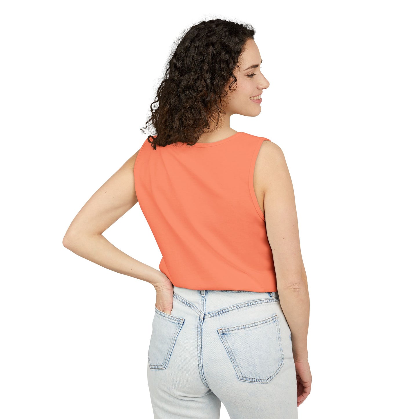 Unisex Garment-Dyed Tank Top with 4NBT Design, Summer Apparel, Casual Wear, Gift for Friends, Individual Expression Top