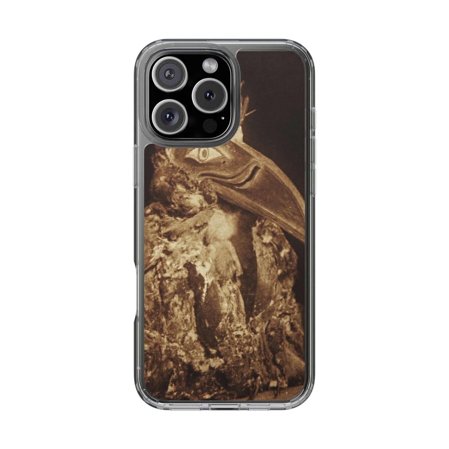 Yei Vintage Bird Design Clear Phone Case, Artistic Phone Accessories, Unique Gift for Nature Lovers, Eco-Friendly Tech Case, Stylish Protection