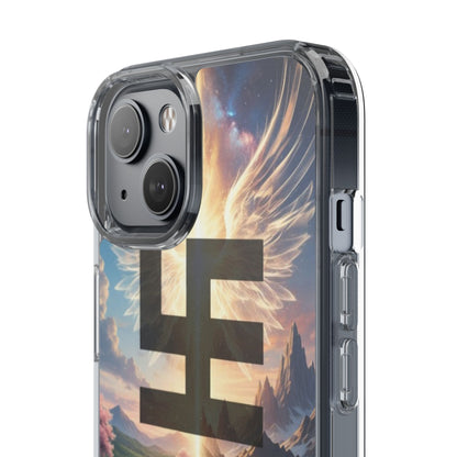 Swasticoin Peaceful Clear Phone Cases, Phone Accessories, Minimalist Design, Nature Lover Gifts, Transparent Phone Cover, Unique Art Case