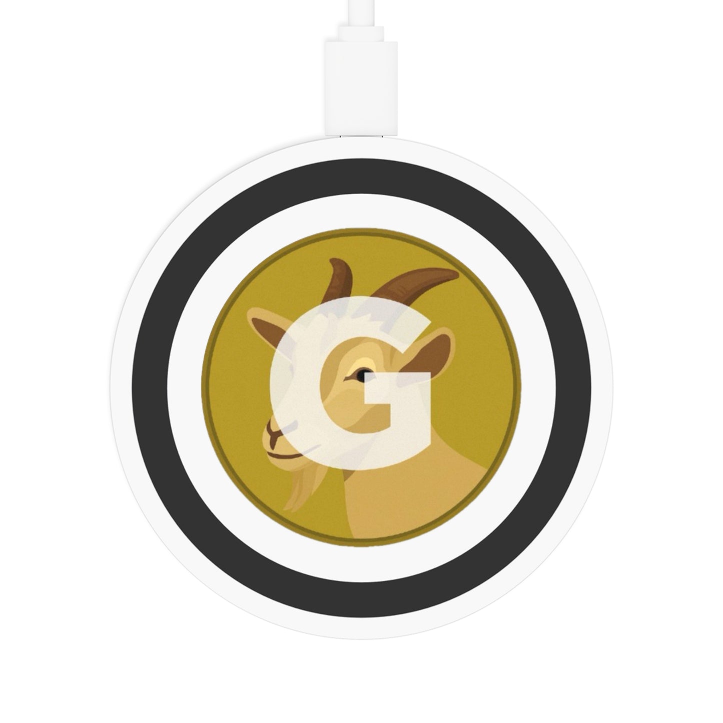 Quake Wireless Charging Pad: Personalized Goat Design, Eco-Friendly Tech Accessory, Ideal for Home, Office, Gifts, and Holidays