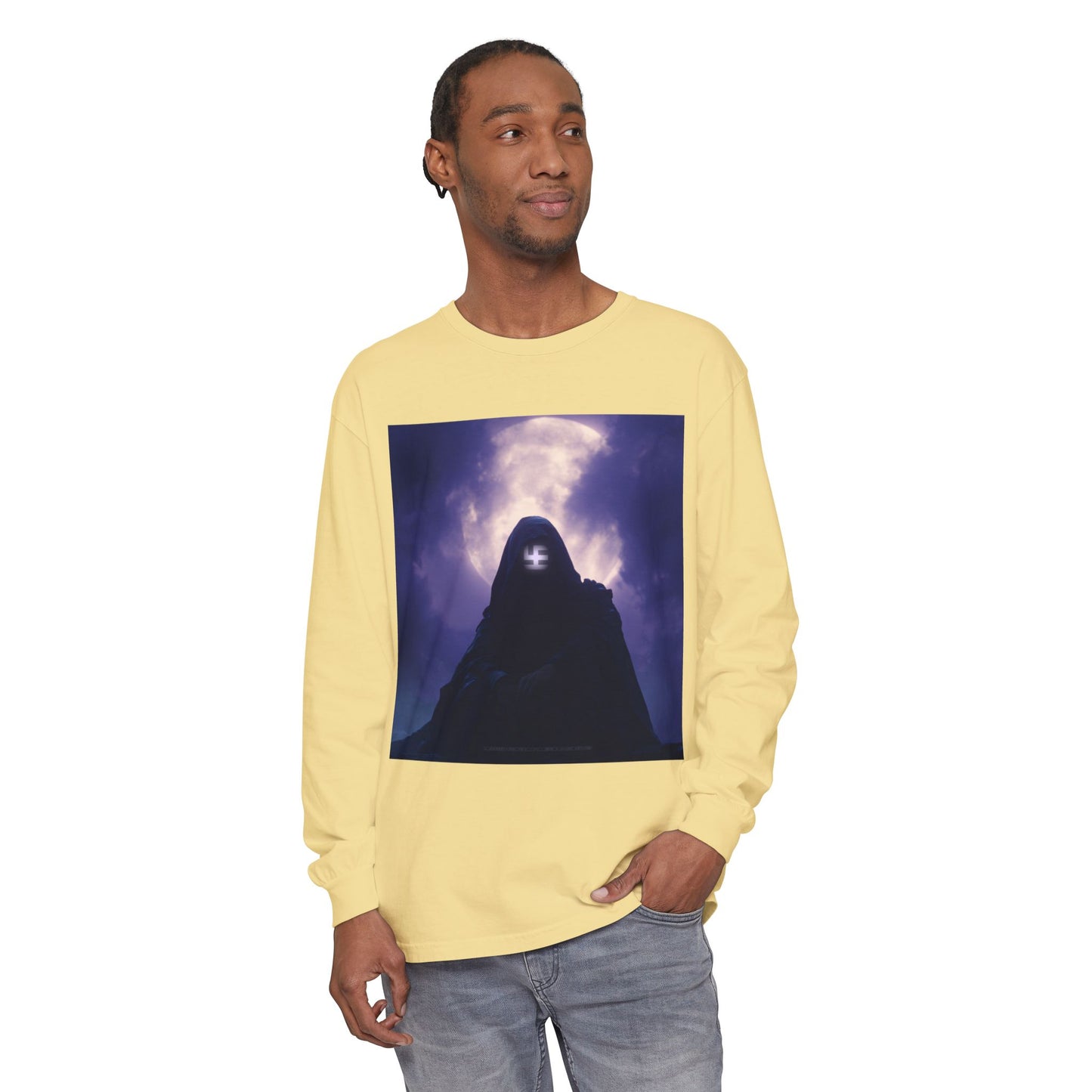 Swasticoin Mystical Mountain Long Sleeve T-Shirt | Unisex Graphic Tee, Trendy Layering Top, Casual Wear, Perfect Gift for Adventurers