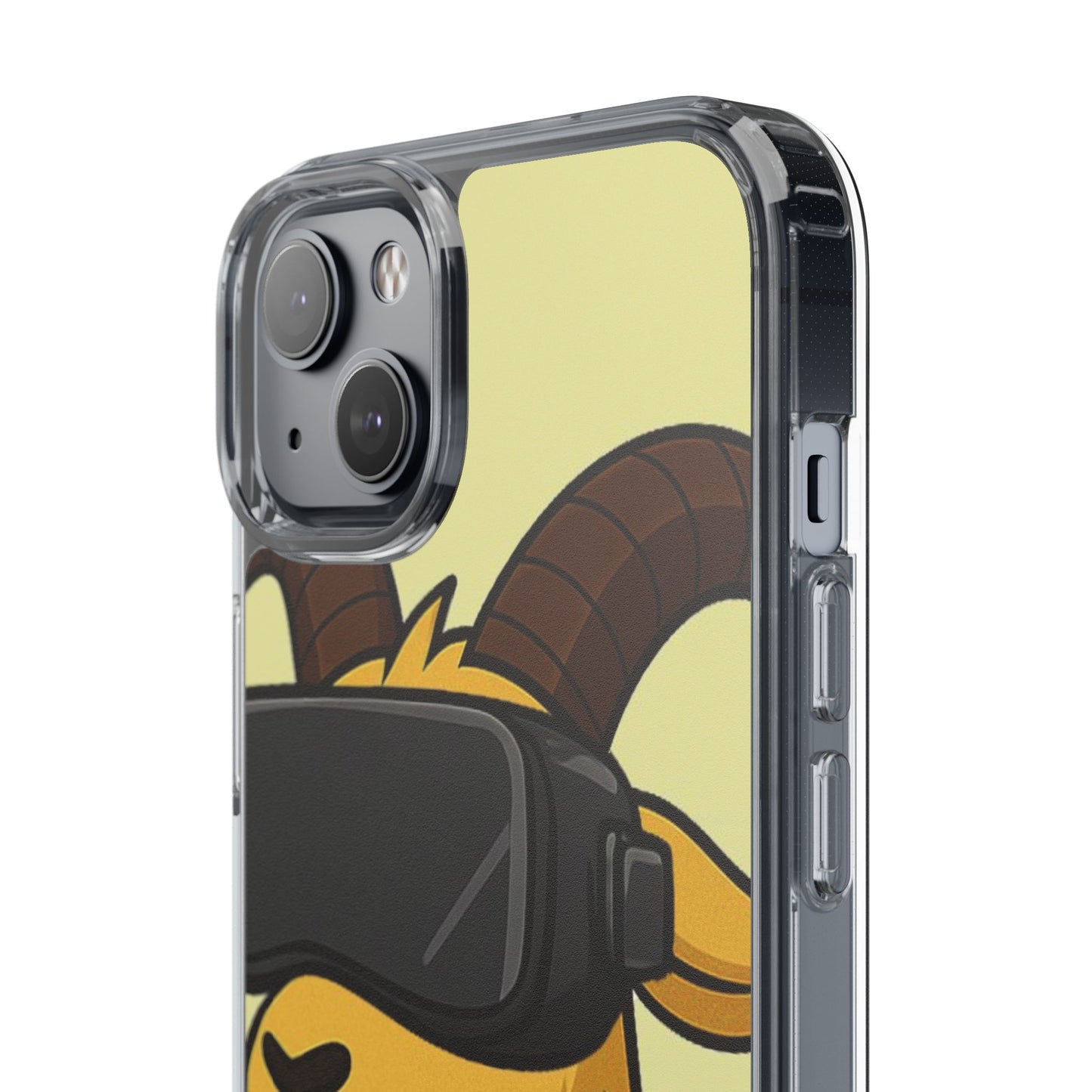 VR Goat Clear Case, Fun Phone Cover, Geeky Accessories, Gift for Gamers, Cute Animal Design, Customizable Phone Cases