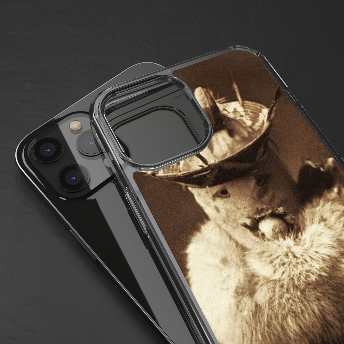 Yei Vintage Cat Photography Phone Case, Clear Cases, Unique Gift for Cat Lovers, Phone Accessory, Stylish Tech Gear, Animal Art