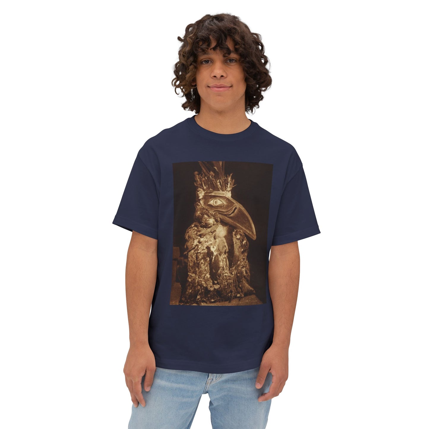 Yei Artistic Oversized Boxy Tee - Unique Graphic Tee, Statement Shirt, Casual Wear, Gift for Art Lovers, Trendy Streetwear