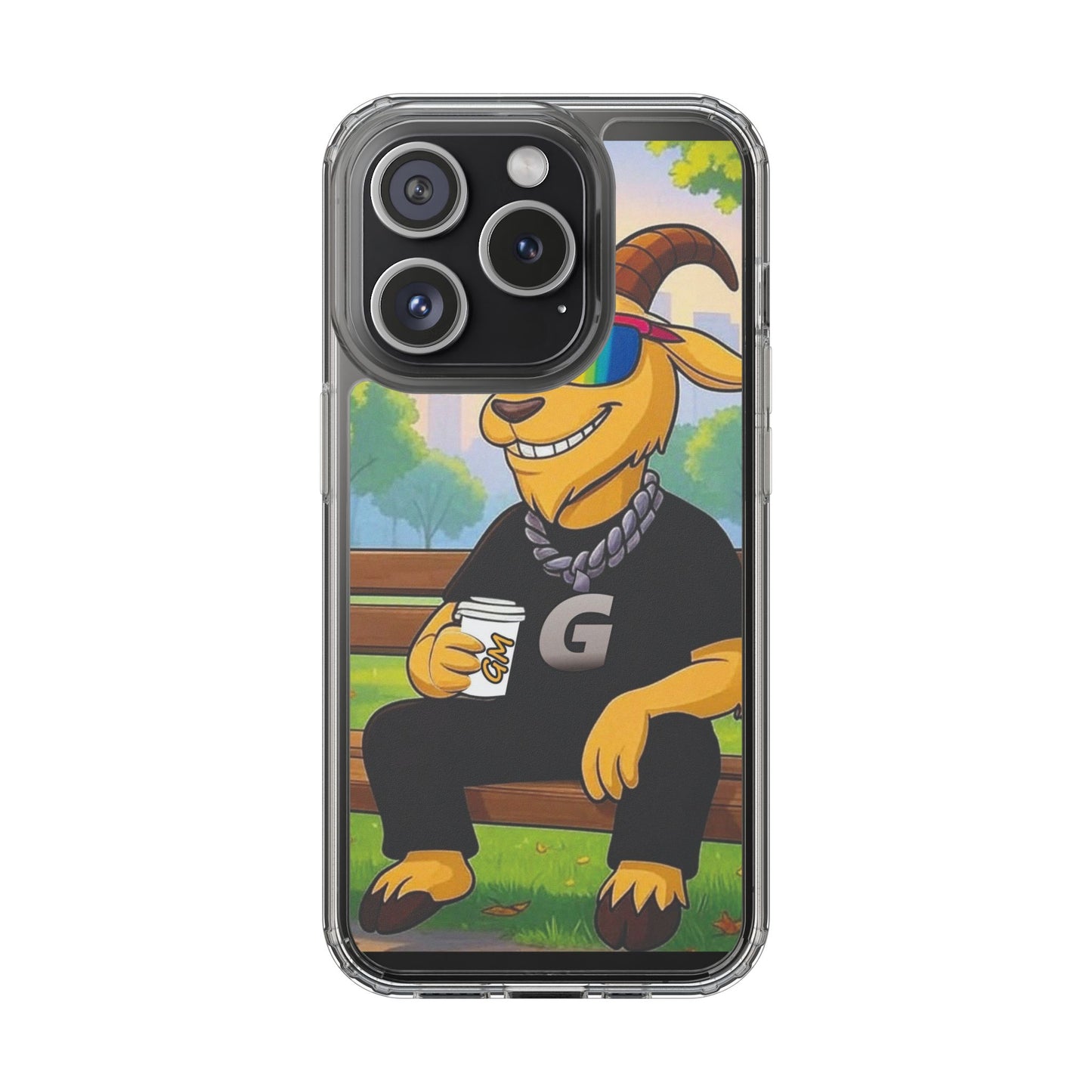 Vibrant Goat Clear Phone Case, Fun Smartphone Cover, Animal Lover Gift, Stylish Tech Accessory, Unique Phone Protection