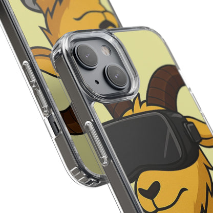VR Goat Clear Case, Fun Phone Cover, Geeky Accessories, Gift for Gamers, Cute Animal Design, Customizable Phone Cases