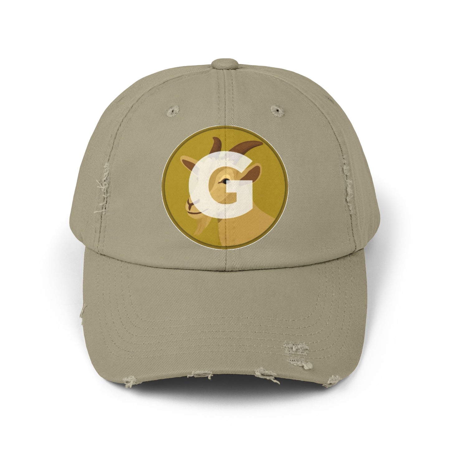 Goat Unisex Distressed Cap with G Logo, Casual Hat, Trendy Apparel, Gift for Him/Her, Summer Accessory, Sportswear