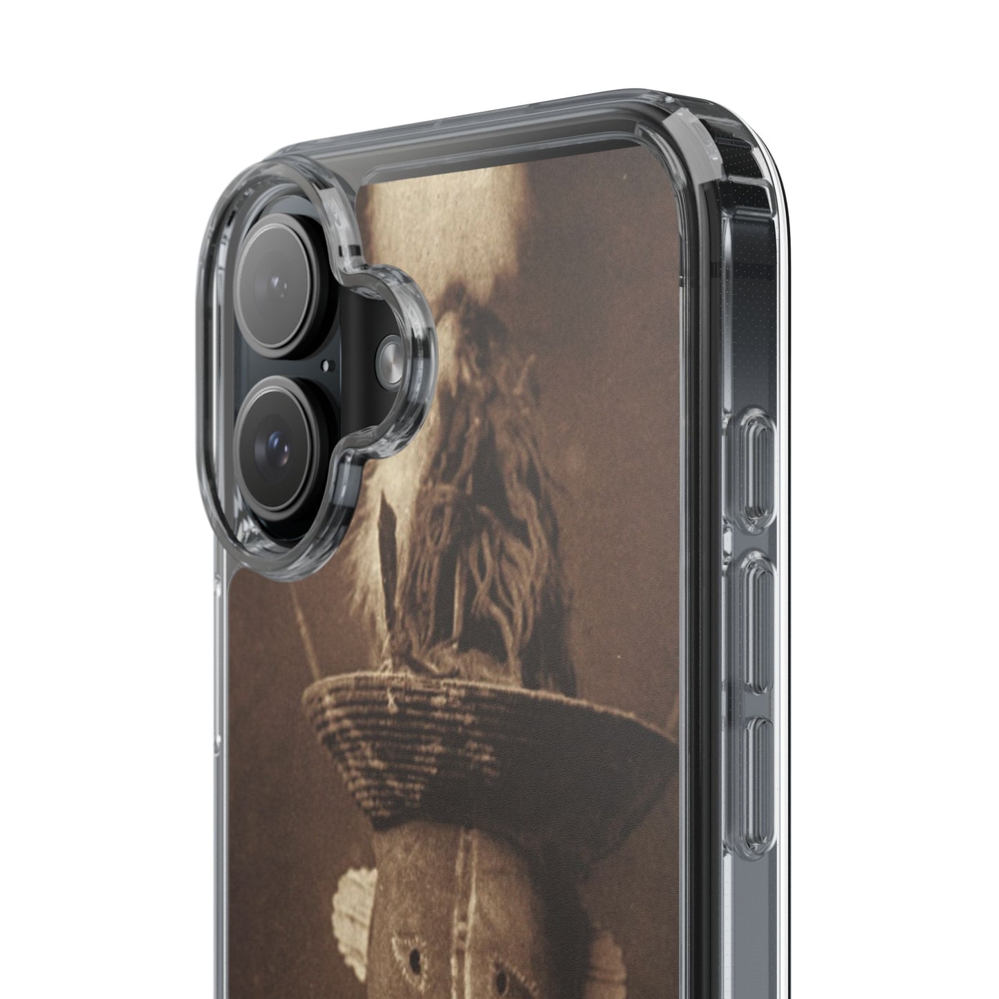 Yei Vintage Ethnic Clear Phone Case, Unique Phone Protector, Bohemian iPhone Case, Artistic Clear Cover, Cultural Phone Accessory