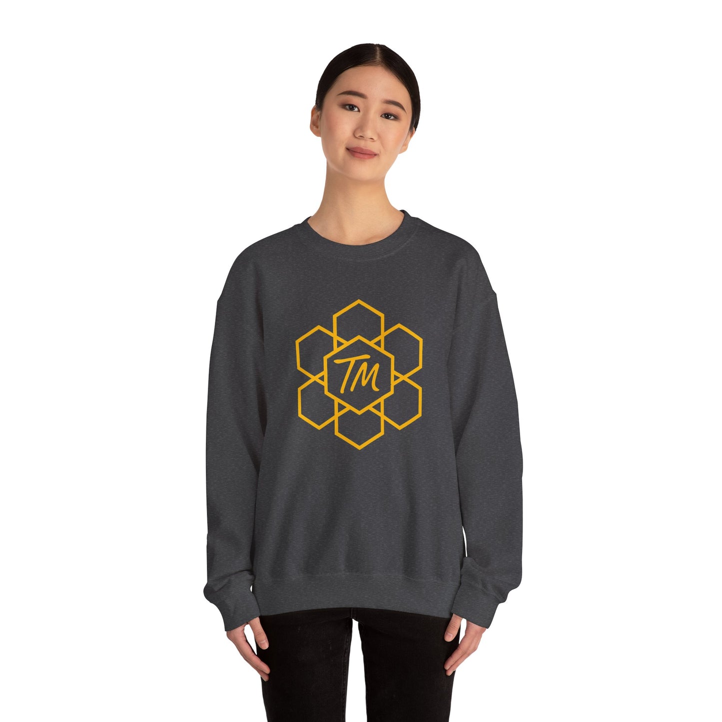 Trench Merch Stylish Honeycomb Crewneck Sweatshirt, Cozy Unisex Sweatshirt, Casual Fall Apparel, Gift for Honey Lovers, Trendy Weekend Wear