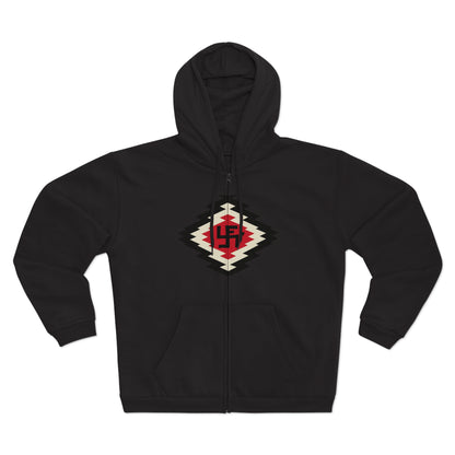 Yei Navajo Inspired Unisex Hooded Zip Sweatshirt, Cozy Layering, Gift for Him/Her, Fall/Winter Fashion, Boho Style, Casual Wear