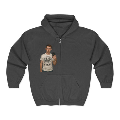 Greg Troll Casual Zip Hoodie for Everyday Style, Unisex Zip Sweatshirt, Comfy Hoodie for Relaxation, Trendy Zip-Up for All Seasons, Gift for Friends