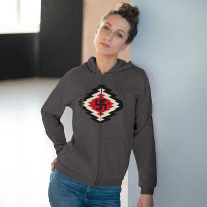 Yei Navajo Inspired Unisex Hooded Zip Sweatshirt, Cozy Layering, Gift for Him/Her, Fall/Winter Fashion, Boho Style, Casual Wear