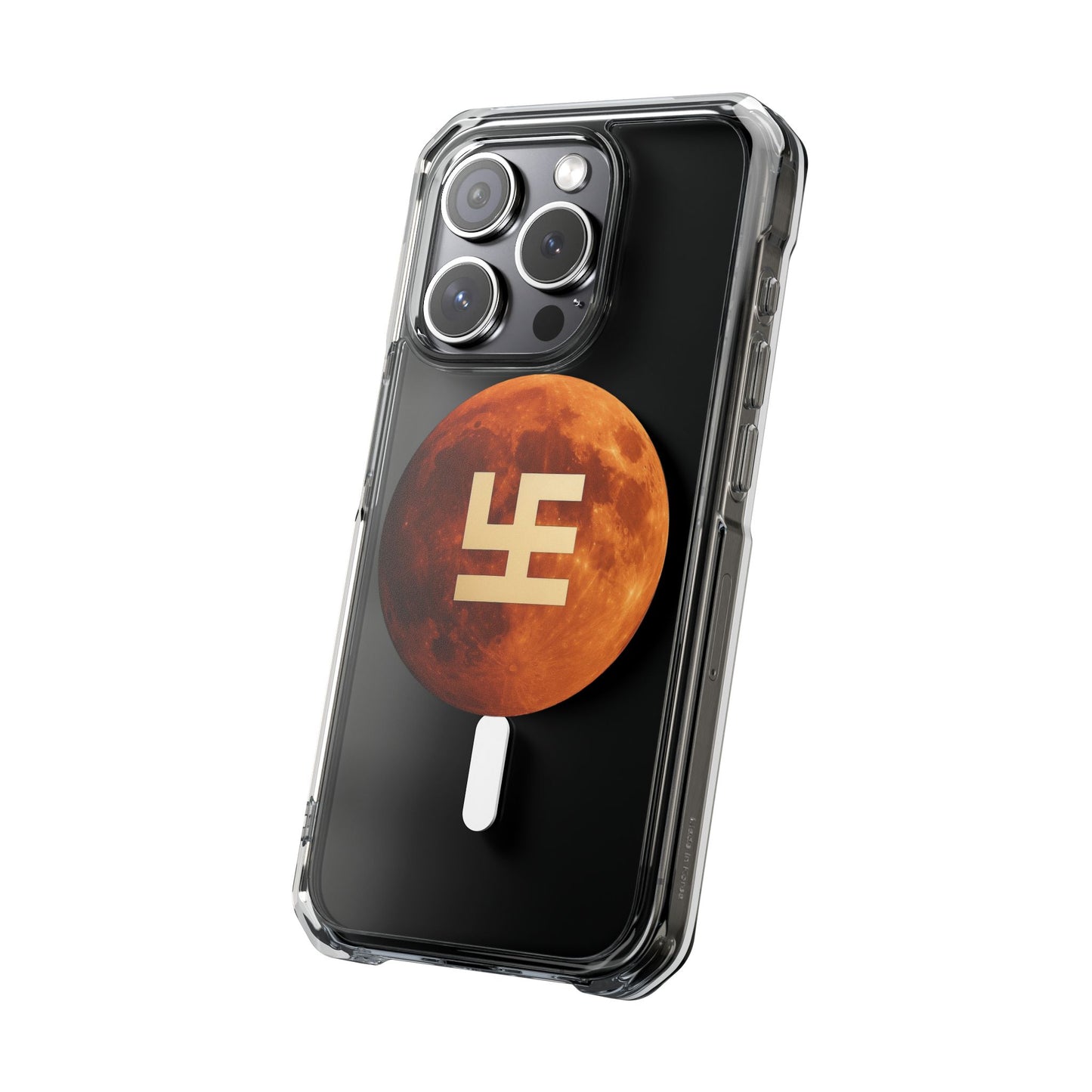 Swasticoin Magnetic Phone Case with Lunar Design, Unique Phone Accessory, Shockproof Clear Case, Stylish Phone Cover, Gift for Tech Lovers
