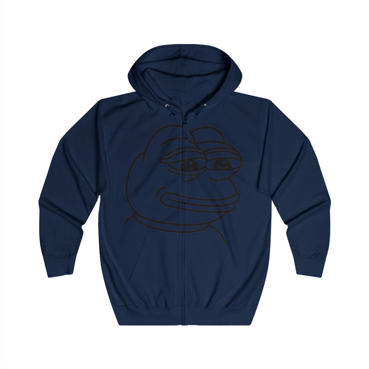 Pepe the Frog Unisex Full Zip Hoodie, Casual Wear, Gift for Gamers, Cute Streetwear, Humor Apparel, Perfect for Chill Days