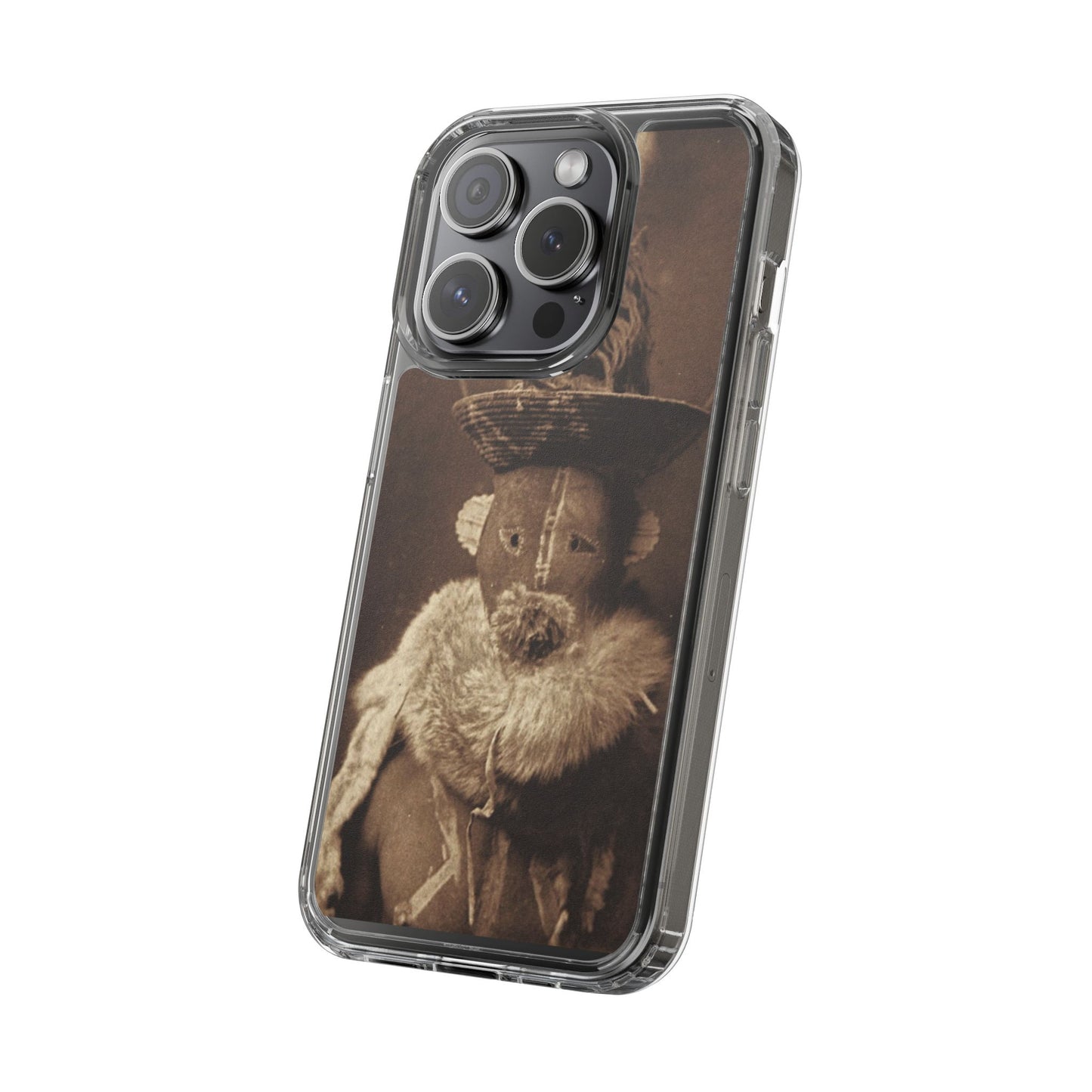 Yei Vintage Ethnic Clear Phone Case, Unique Phone Protector, Bohemian iPhone Case, Artistic Clear Cover, Cultural Phone Accessory
