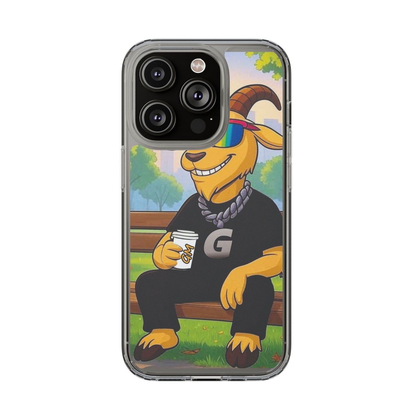 Vibrant Goat Clear Phone Case, Fun Smartphone Cover, Animal Lover Gift, Stylish Tech Accessory, Unique Phone Protection