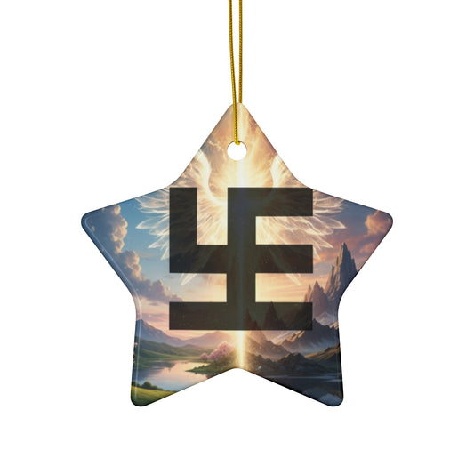 Swasticoin Sparkling Star Ceramic Ornaments - Holiday Decor, Tree Hangings, Gift Tags, Customized Gifts, Festive Decoration