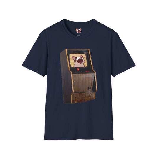 POPCAT Retro Arcade Unisex T-Shirt, Gamer Tee, Vintage Gaming Shirt, Gift for Gamers, Casual Wear