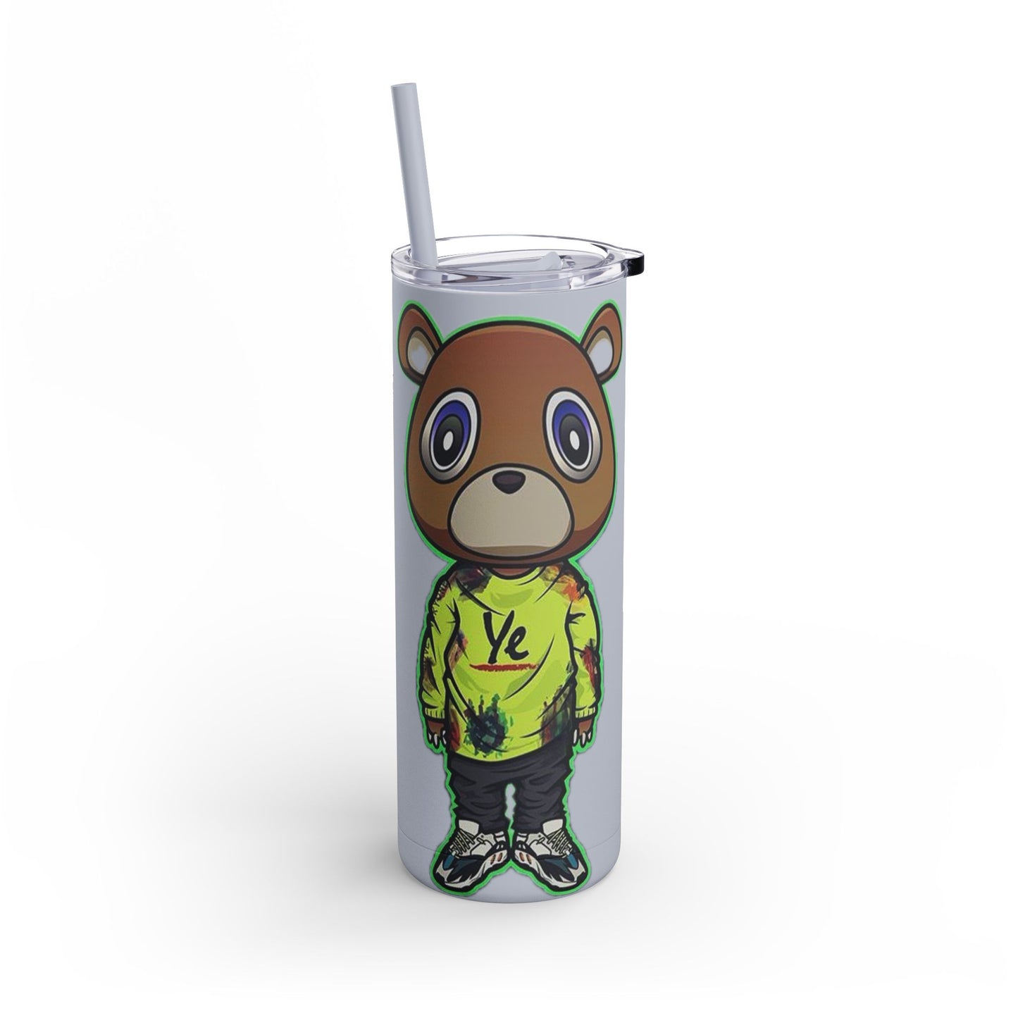 Ye Bear Tumbler, Cute Cartoon Drinkware, Funny Gift for Fans, Perfect for Birthdays & Holidays, 20oz Skinny Cup