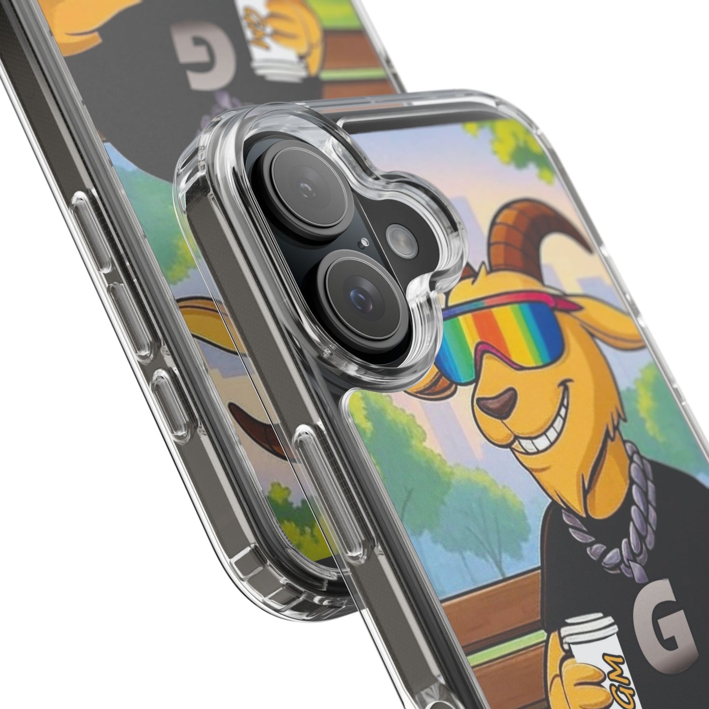 Vibrant Goat Clear Phone Case, Fun Smartphone Cover, Animal Lover Gift, Stylish Tech Accessory, Unique Phone Protection
