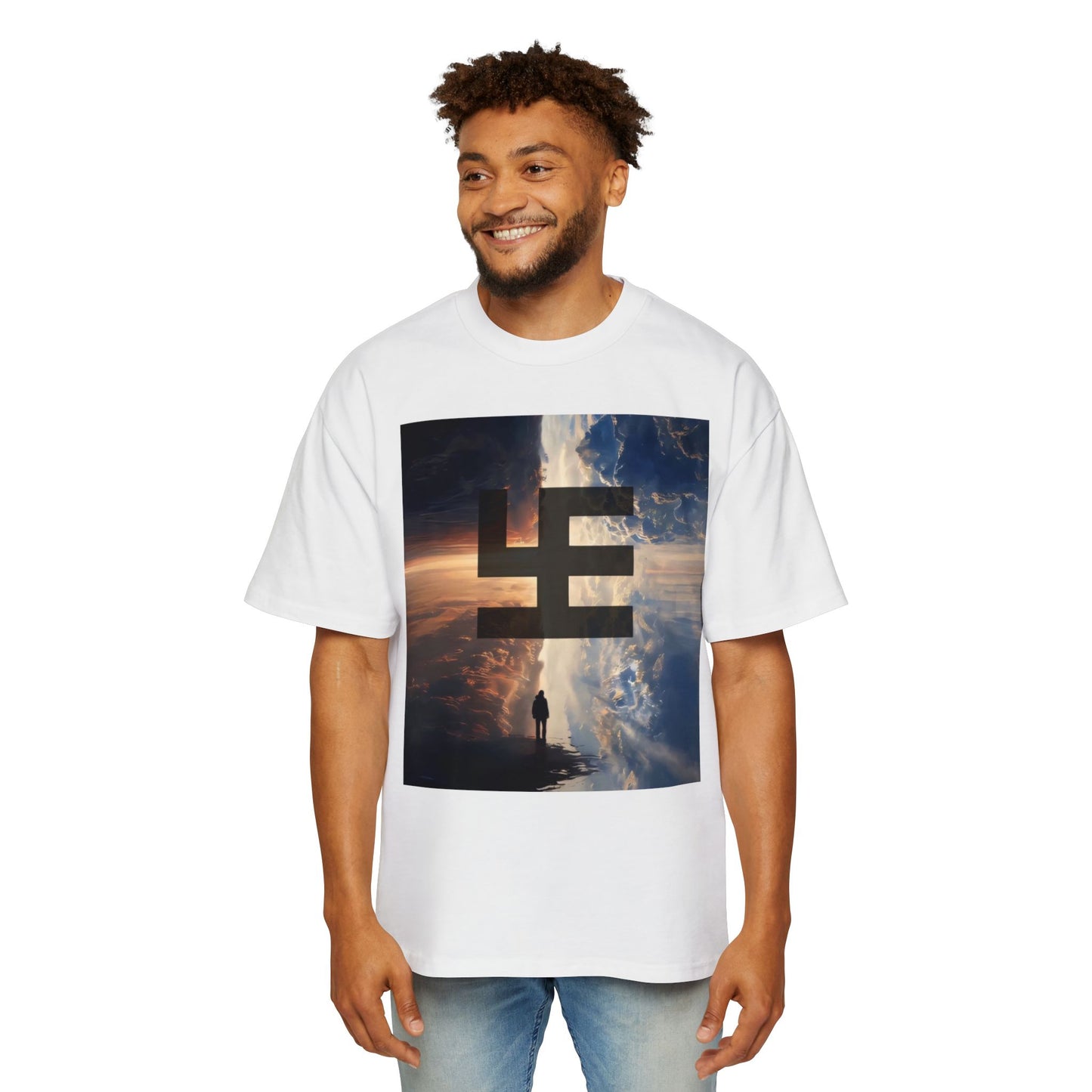 Swasticoin Men's Heavy Oversized Tee with Eye-Catching Design | Casual Wear, Graphic Tee, Street Style, Unisex Fashion, Gift Idea