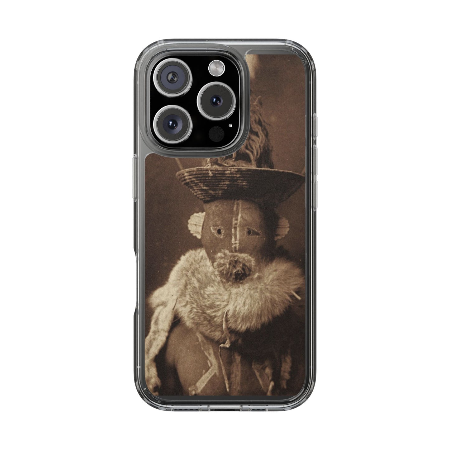 Yei Vintage Ethnic Clear Phone Case, Unique Phone Protector, Bohemian iPhone Case, Artistic Clear Cover, Cultural Phone Accessory